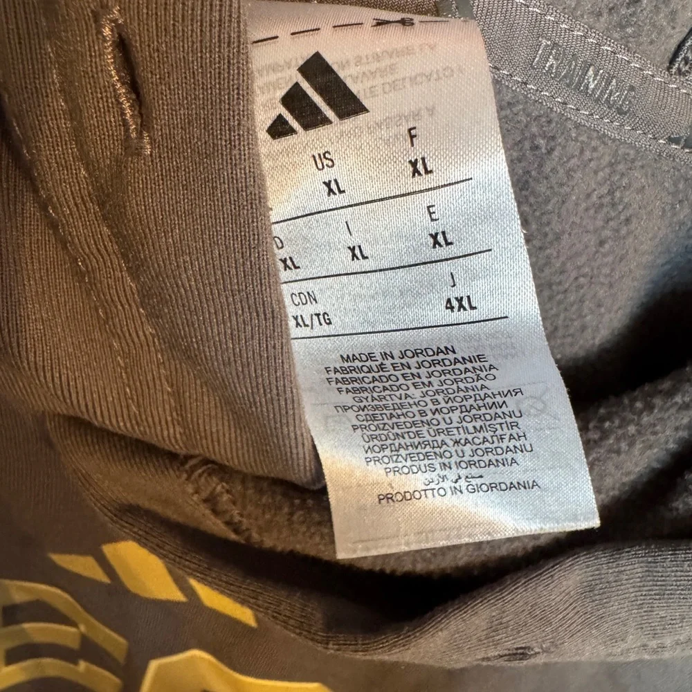 adidas Gray Hoodie with Gold Graphic